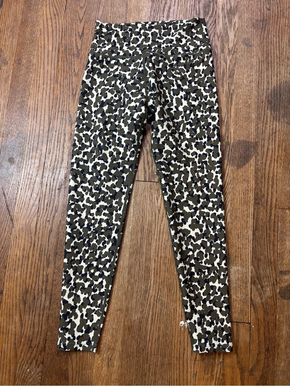 Sage Olive Black Cream Leopard-Print High-Waist Leggings